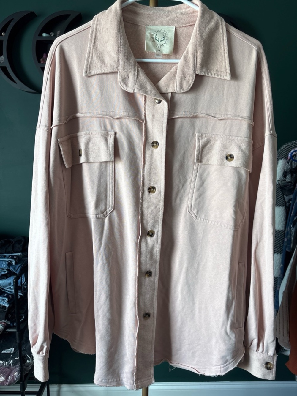 Fantastic Fawn Light Pink Button-Front Shacket